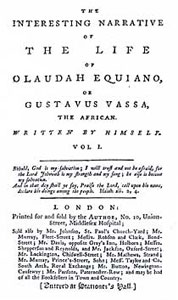 Title page of the 1789 edition of the Interesting Narrative
