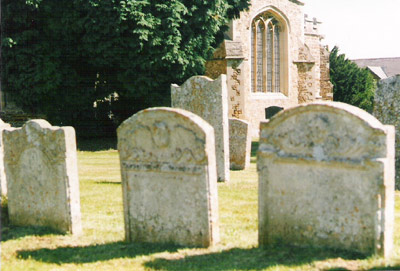 Gravestones in Gamlingay churchyard